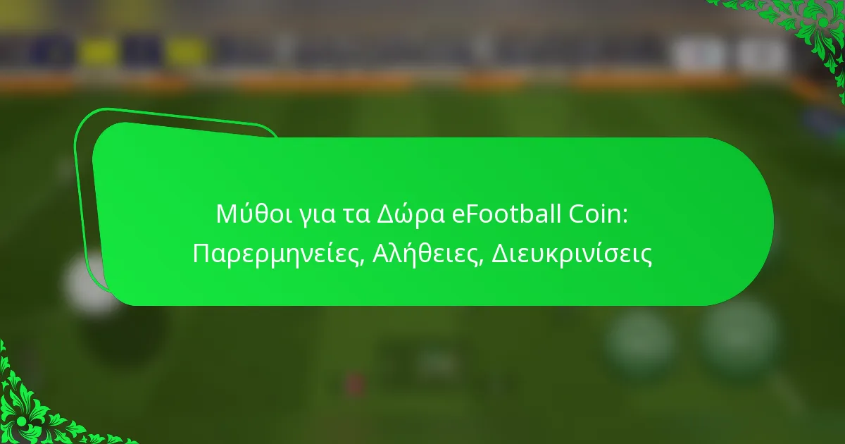 Μύθοι για τα Δώρα eFootball Coin: Παρερμηνείες, Αλήθειες, Διευκρινίσεις